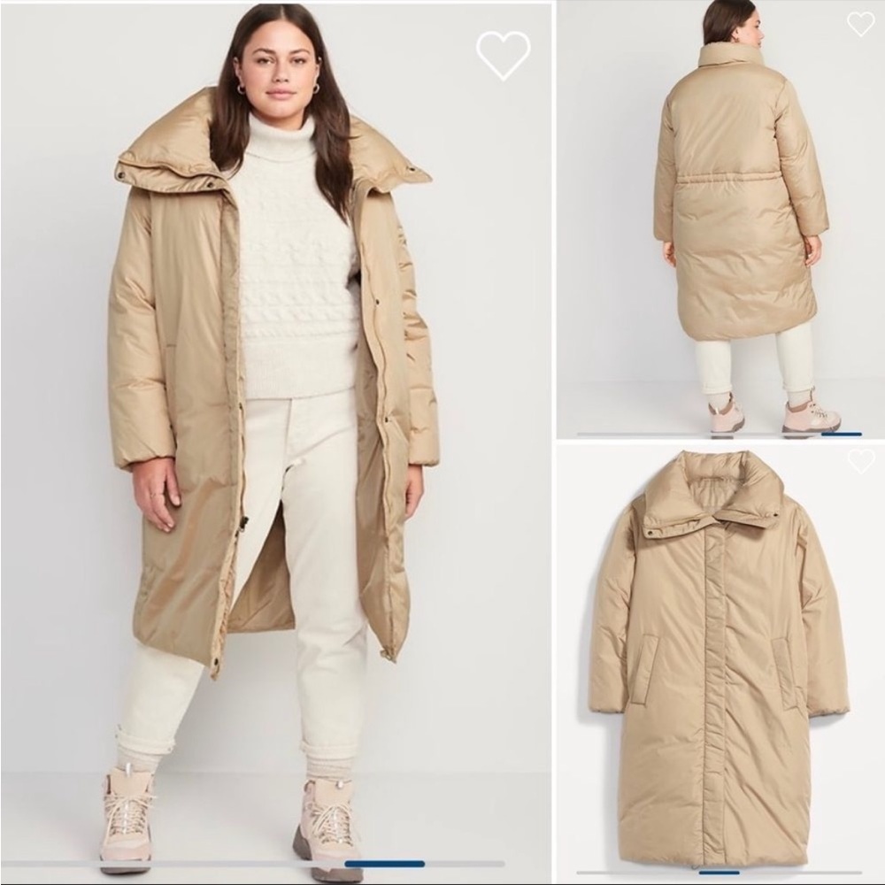 NWT Old Navy Water-Resistant Long Duvet Puffer Coat